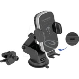 DELOCK 66939 - Soporte para smartphone de coche con función de carga y refriger