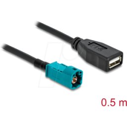DELOCK 90702 - Cable RF, enchufe HSD Z a USB 2,0 Tipo-A.