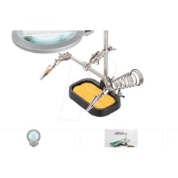GOOBAY 51226 - Soporte de platina, con lupa LED, con soporte, mano que ayuda
