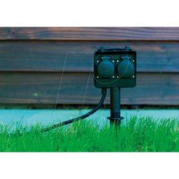 HEITRONIC HEIT VO-35466 - zócalo de jardín de 2 vías con escupitón de tierra