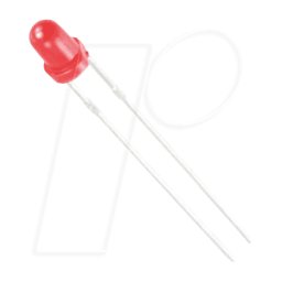 KINGBRIGHT KBT L-7104ID-12V - LED de 3 mm con cable, 12 V, rojo, 20 mcd, 40°.