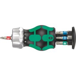 WERA 05004185001 - Portapuntas manual con 7 puntas, acero inoxidable