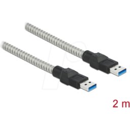 DELOCK 86776 - Cable USB 3.0, conector a a macho a macho, funda de metal de 2 m