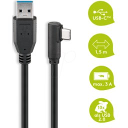 GOOBAY 66502 - Cable USB 3.0 tipo-C > USB-A 3.0 90°, 1,5 m