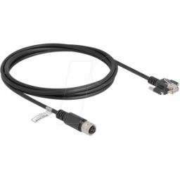DELOCK 80445 - M12 Cable D codificado 4 pines hembra a RJ45 macho con tornillos