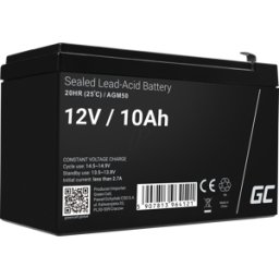 GREEN CELL GC AGM50 10AH - Batería de plomo-vellón, AGM, 12V, 10 Ah