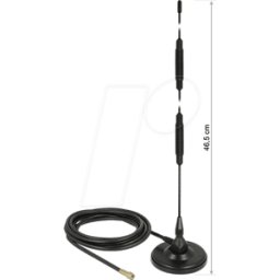 DELOCK 12428 - Antena GSM con base magnética, 4G, 7 dBi, 3 m