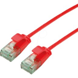 ROLINE RECYCLED MATERIAL ROLINE 21453412 - Cable de interconexiones Cat.6a (clase EA) UTP, Slim, rojo, 0,5