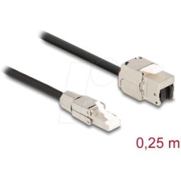 DELOCK 87203 - Cable Keystone enchufe RJ45 > toma, Cat.6a, 25 cm