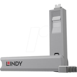 LINDY 40427 - Cerradura USB-C-Port (1 llave, 4 cerraduras), blanca