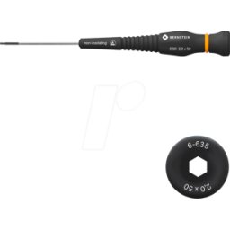 BERNSTEIN BERN 6 635 - Llave macho ESD, hexágono interior, 2,0 mm
