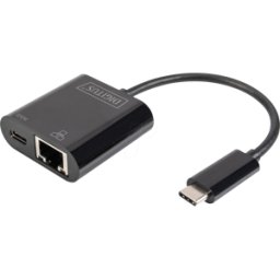 DIGITUS DN-3027 - Tarjeta de red, USB tipo C, Gigabit Ethernet + PD, 1 RJ45