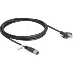 DELOCK 80457 - M12 Cable X codificado 8 pines hembra a RJ45 macho con tornillos