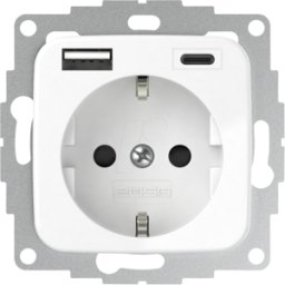 2USB ICP AC RWG - 2USB InCharge PRO - Conector USB brillante blanco puro