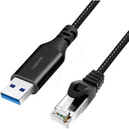 LOGILINK CU0406 - Adaptador de red, cable, USB 3,0 Tipo-A, Gigabit Ethernet, 10 m.