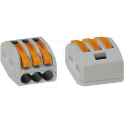 WAGO 222-413 - Terminal de caja de conexión, triple, 0,08-4,0 mm²