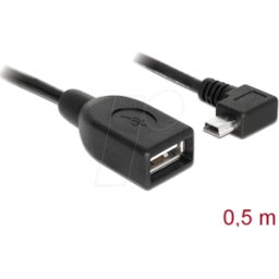 DELOCK 83356 - Cable USB 2.0, conector Mini B a conector hembra, 0,5 m