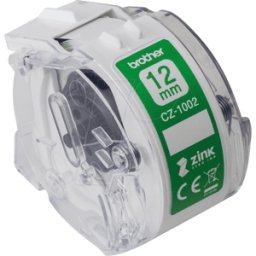 BROTHER BRO CZ-1002 - Rollo de etiquetas de color, blanco, 12 mm