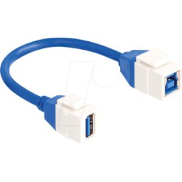 DELOCK 86970 - Módulo Keystone, toma USB tipo A / toma tipo B, 20 cm, azul