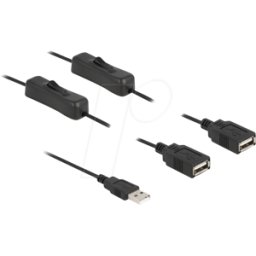 DELOCK 86803 - Cable de carga, conector USB-a -> 2 conectores hembra, interrupt