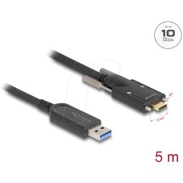 DELOCK 83200 - Cable óptico USB 3.1, conector A a conector C, 5 m
