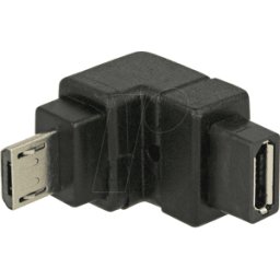 DELOCK 65668 - Conector macho Micro B USB 2.0 a conector hembra Micro B.