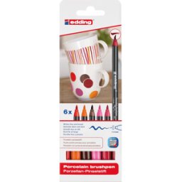 EDDING 4200/6999 - Lápiz con pincel de porcelana 6er set combinación de colores "wa