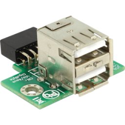 DELOCK 41429 - Cabezal pin USB hembra> 2 x USB 2.0 Tipo-A hembra - arriba