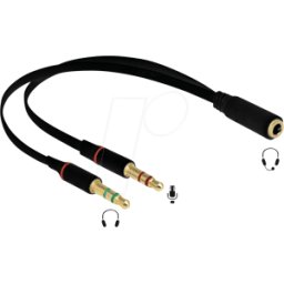 DELOCK 65967 - Adaptador para auriculares jack hembra de 3,5 mm y 4 pines > con