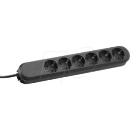 BACHMANN BACH 381.147K - Tira de toma INTELIGENTE, 6 vías, tipo F - CEE 7/3, negro