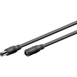 GOOBAY 76671 - Cable adaptador, 5000 mm, 2,1 mm, DC macho a hembra, negro