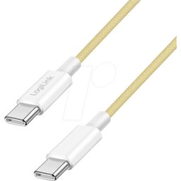 LOGILINK CU0352 - Cable de sincronización y carga, USB-C -> C, 60 W, amaril