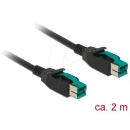 DELOCK 85493 - PoweredUSB cable male 12V > 12V, 2 m