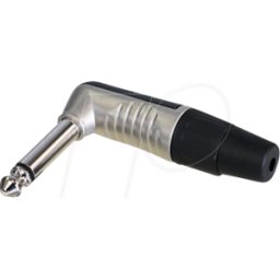 REAN RP2RC - 6,35mm mono jack plug 2-pin en ángulo, carcasa niquelada
