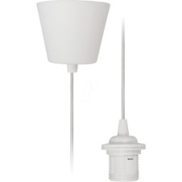 MCSHINE MCS-1452332 - Lámpara colgante E27, blanco, cable textil de 1,2 m.