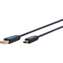 CLICKTRONIC CLICK 70127 - Cable USB 2.0, conector A macho a conector B macho mini, azul, 1