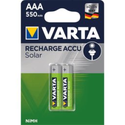 VARTA VAR SOL 2X550 - Solar, batería NiMH, AAA (Micro), 550 mAh, paquete de 2