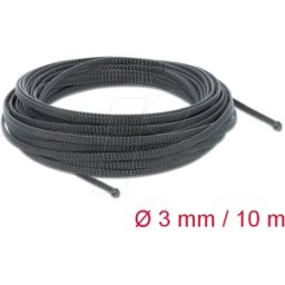 DELOCK 18847 - Funda trenzada estirable 10 m x 3 mm, color negro