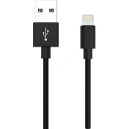 ANSMANN ANS 1700-0079 - Cable de datos/carga conector USB a > Lightning, negro 2,0 m