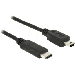 DELOCK 83603 - Cable USB 2.0, conector C a conector Mini B, 1 m
