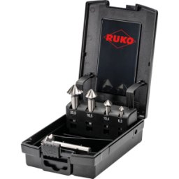 RUKO 102891ERO - Juego de avellano cónico 4S HSSE-Co 5 DIN 335 90° - 5 pie
