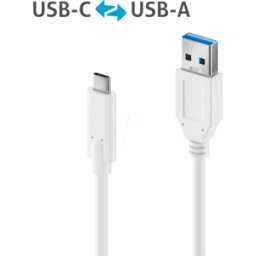 PURELINK PURE IS2610-005 - Cable USB 3,1, iSeries, Un macho a C macho, blanco, 0,5 m..