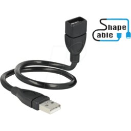 DELOCK 83498 - Cable USB 2.0, conector macho A hembra A, Shape, 0,35 m