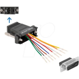 DELOCK 66647 - Adaptador Sub-D de 15 patillas ud > RJ45 BU. Juego de montaje ne