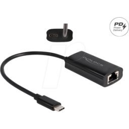 DELOCK 61026 - Tarjeta de red, USB tipo C, Gigabit Ethernet, 1x RJ45