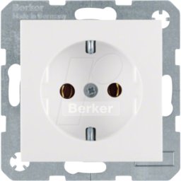 BERKER 47438989 - Toma de corriente S.1/B.3/B.7, blanca polar, brillante