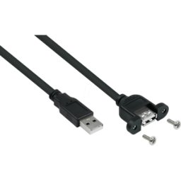 KABELMEISTER KM UK20PAEA020S - Cable USB 2.0, a macho a hembra, instalación, 2,0 m