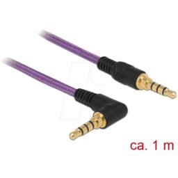 DELOCK 85611 - Cable conector jack 4 patillas 3,5 mm > conector acodado 1,0 m
