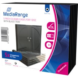 MEDIARANGE MR BOX31 - Funda de CD vacía para 1 disco, paquete de 5
