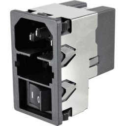 SCHURTER KMF 1.1121 - Enchufe IEC con filtro de fuente de alimentación, 2 A, en